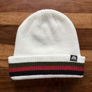 Autumn Cuff Beanie Toque Ivory Designer Stripe Red Green Black Cap Hat Classic